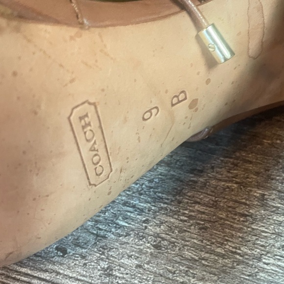 Coach Women's size 9 Sofia platform Brown Leather Heels sandals shoes - Picture 6 of 6